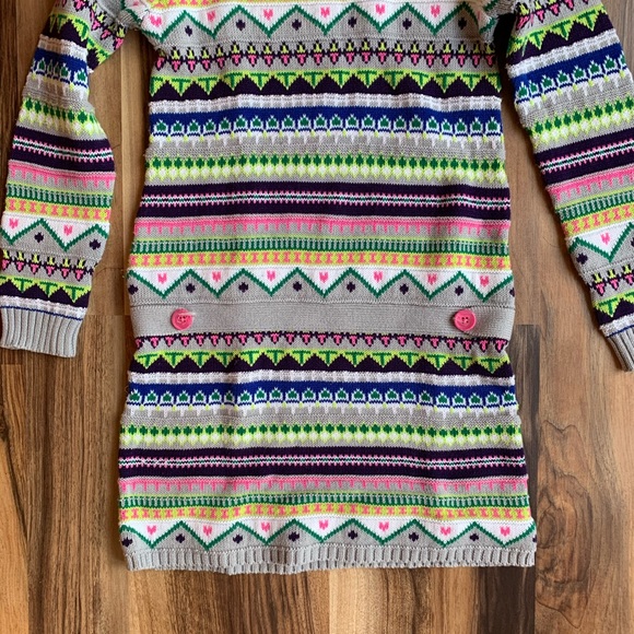 Hartstrings Neon Gray Fair Isle Sweater Dress - Picture 5 of 6